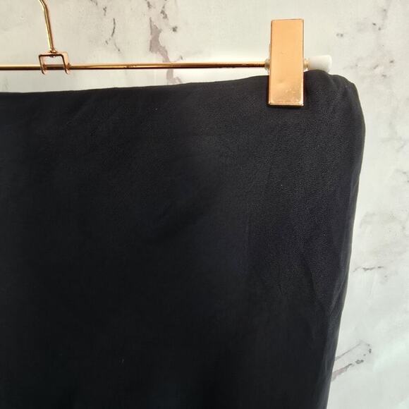 By Anthropologie Skirt Womens Small Black High Slit Sheer Midi Asymmetric - Picture 13 of 14